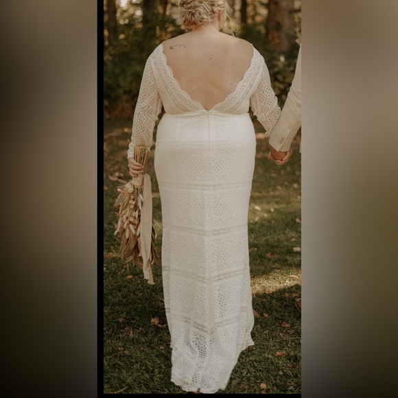 Boho Wedding Dress- size 24 - Picture 5 of 11